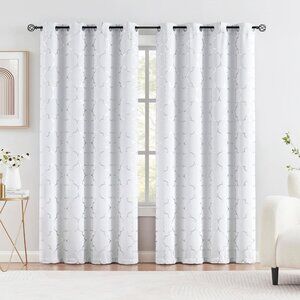 White Blackout Curtain Panels 52"W x 84"L - 2 Panels
